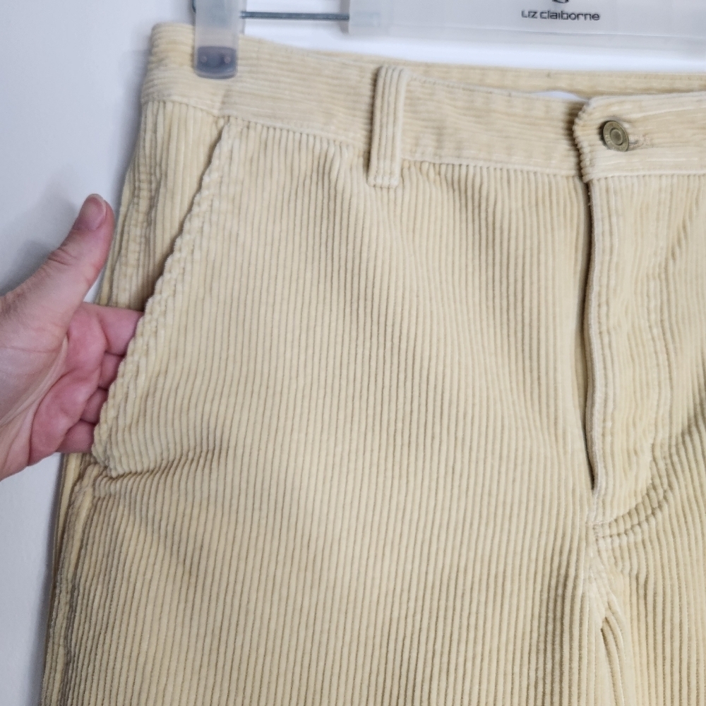 Aritzia Tna Ripcord Butter Yellow Corduroy Jogger Leg Pants Size 6 - Picture 4 of 15